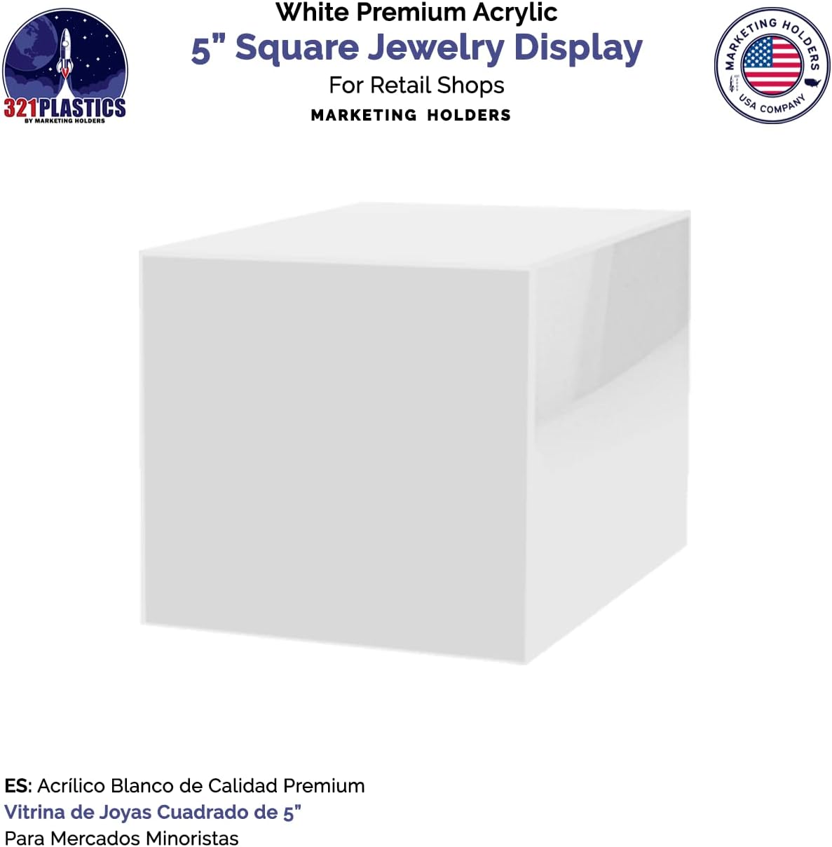 5 Acrylic Display Riser Box No Lid Storage Bin