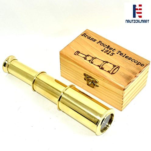 Full Brass Spyglass Telescope 6 Inch Vintage Style