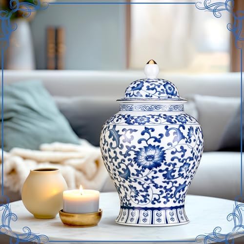 Small Blue Ceramic Cremation Urn for Adult Ashes