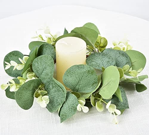 LSKYTOP 2 Pcs Eucalyptus Wreath for Kitchen Farmhouse Decor