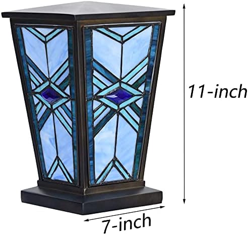 Bieye CU001 Stained Glass Cremation Urn Blue 7x11