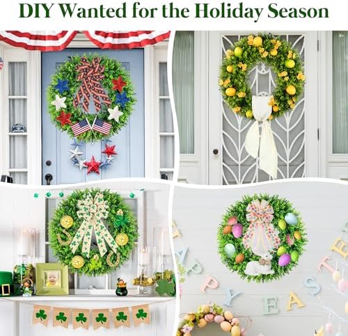 DDHS 24 Inch Artificial Spring Wreath for Front Door