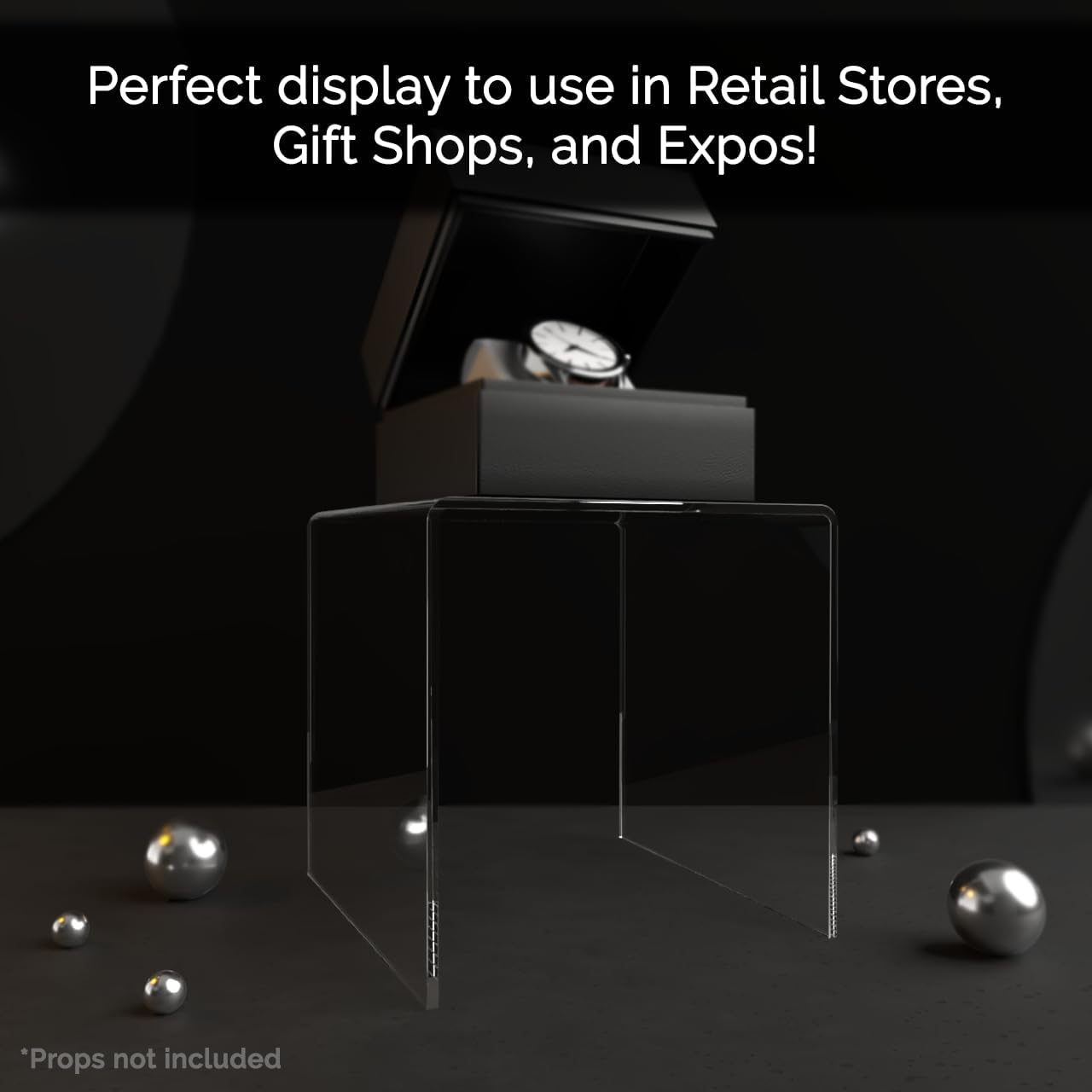 Acrylic Riser Stand 5 Inch Square Display Pedestal for Figurines Merchandise