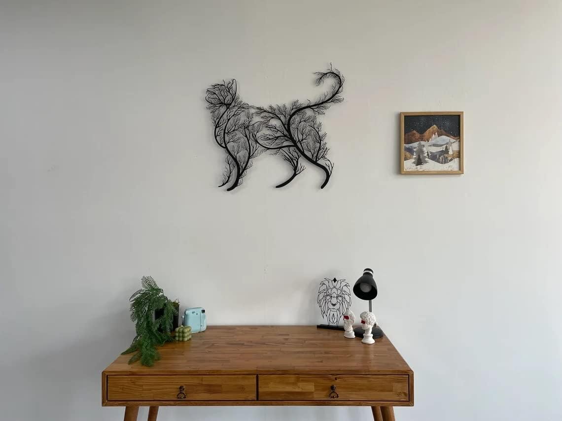DEKADRON Tree Cat Wall Art Sculpture 39x34cm