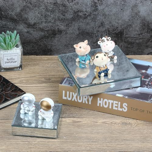 Hipiwe 2 Pack Square Mirror Display Risers Stand
