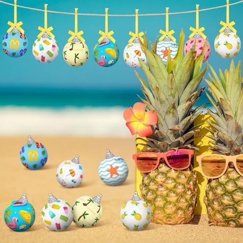 16 Pcs Summer Hanging Tree Ornaments Hawaiian Style Decorations for Parties and Holidays