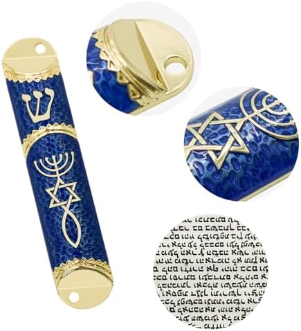 MrMrKura Blue Mezuzah with Scroll Door Decor