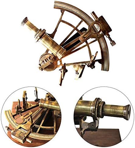 Antique German Brass Sextant Nautical Instrument Decor