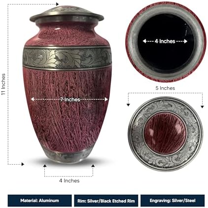 Personalized Large Cremation Urn - Custom Engraved Memorial Urn for Ashes