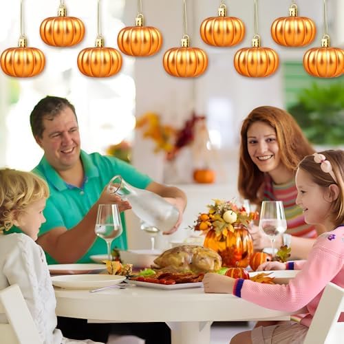 12 Pcs Pumpkin Hanging Ornaments for Fall Thanksgiving Christmas Decor