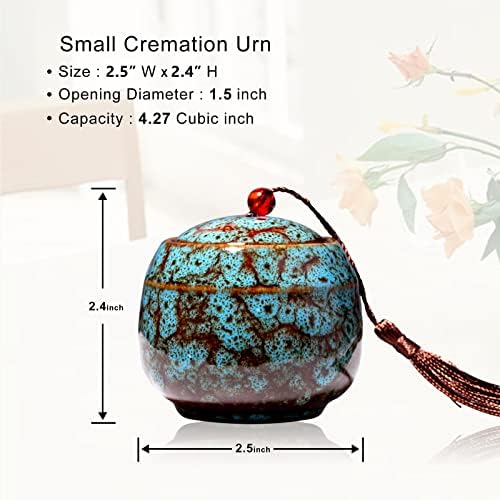 Set of 6 Mini Ceramic Urns for Human Ashes Keepsake