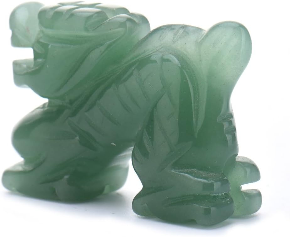 AITELEI 2-Inch Carved Aventurine Dragon Ornament Figurine