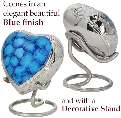 Trupoint Memorials Small Blue Urn with Stand