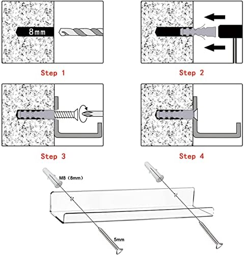 Cerpourt Acrylic Floating Shelf Set 2 Pack
