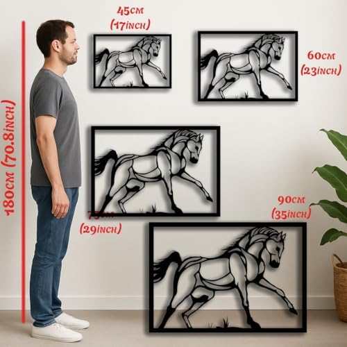 BONPERLA Dynamic Running Horse Wall Sculpture - 236 x 165 Inches