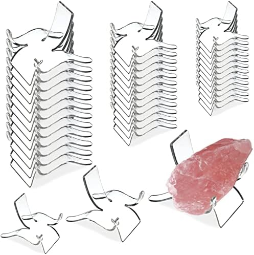 Rock Display Stand with 3 Sizes and 36PCS Acrylic Stands for Home Decor and Art