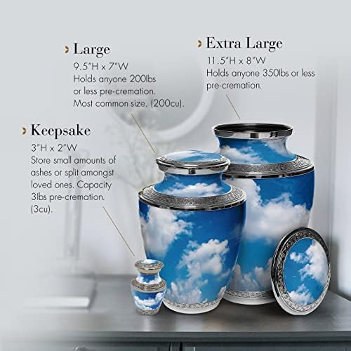 Prime Preferred Choice Heavenly Clouds Decorative Urns for Human Ashes