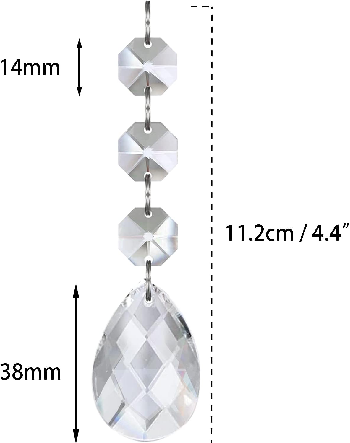 Jishi 30pk Crystal Teardrop Ornaments for Christmas Tree Decorations