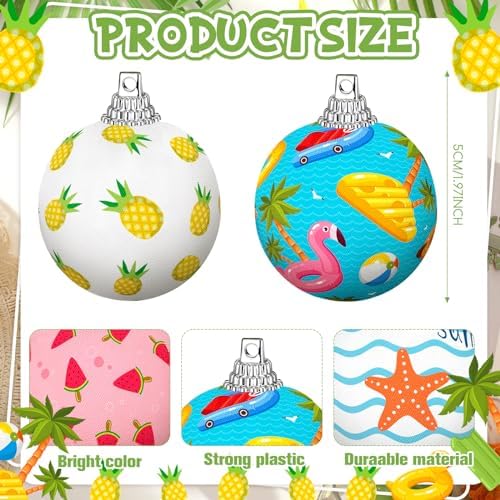 16 Pcs Summer Hanging Tree Ornaments Hawaiian Style Decorations for Parties and Holidays