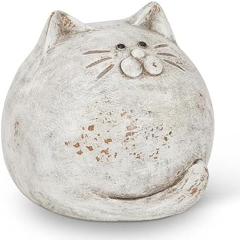 Abbott Collection 27-BW060 White Round Ball Cat