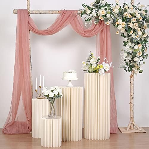 Efavormart 40 Inch Ivory Accordion Folding Pedestal Box