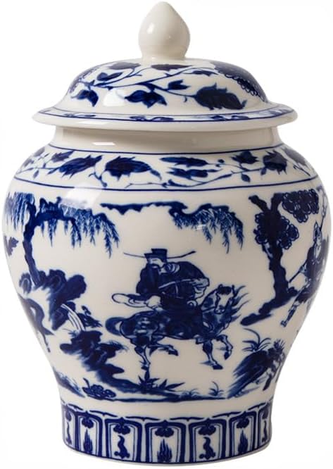 Small Blue Urn Ceramic Pet Memorial Box for Humans Dogs Cats
