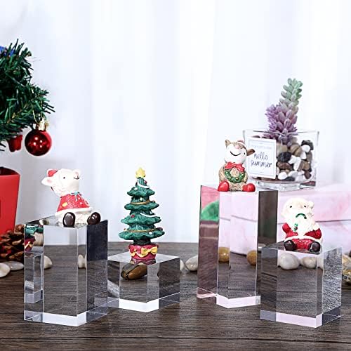 Hipiwe 4PCS Acrylic Risers Display Stand for Jewelry Figurines and Collectibles