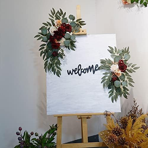 SUNFECILI Wedding Arch Flowers Decor Swag