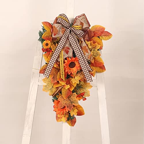 Fall Maple Swag Wreath for Front Door