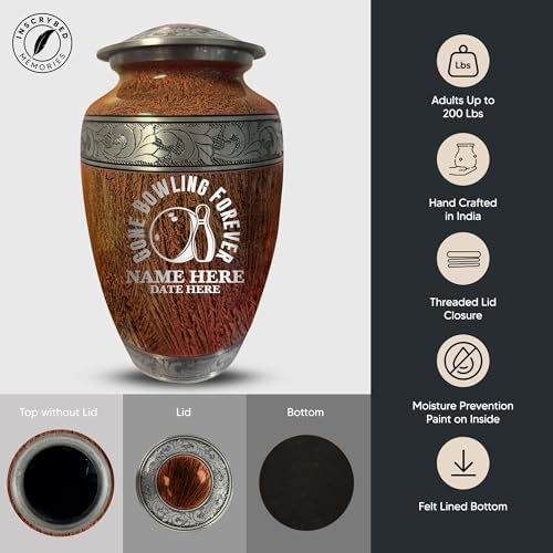 Custom Large Adult Cremation Urn for Bowling Lovers