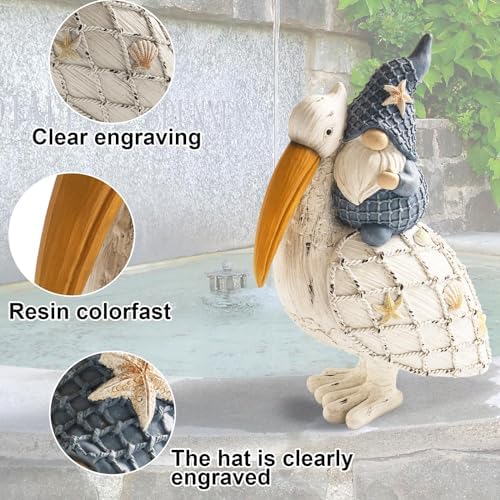 115in Pelican Gnome Figurine Decor for Home