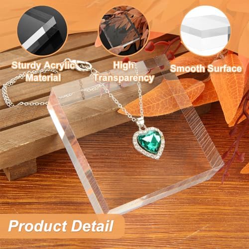 6 Pcs Clear Acrylic Display Blocks 3x3x1 Inch