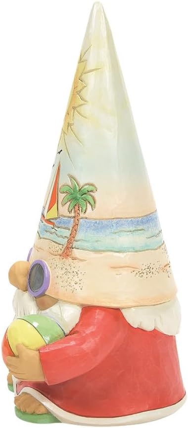 Heartwood Creek Coastal Gnome Figurine with Beachball and Sunset