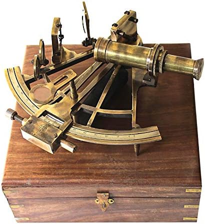 Antique German Brass Sextant Nautical Instrument Decor