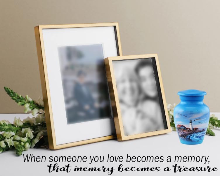 Lighthouse Keepsake Urn for Ashes - Mini Cremation Urn with Premium Case and Bag
