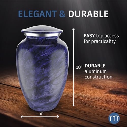 Modern Memorials Cremation Urn Purple Marble Finish