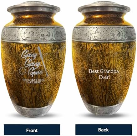 Custom Large Adult Cremation Urn Baseball Theme Engraved Name Funny Gone Going Home 2 Design