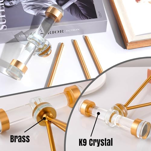 Modern Handmade Crystal Telescope with Brass Bracket