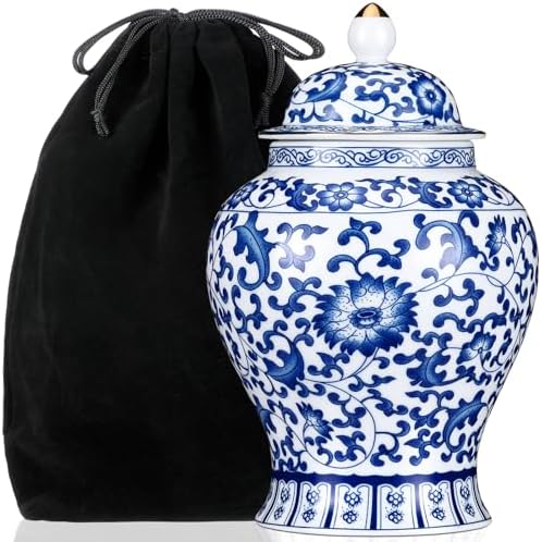 Small Blue Ceramic Cremation Urn for Adult Ashes