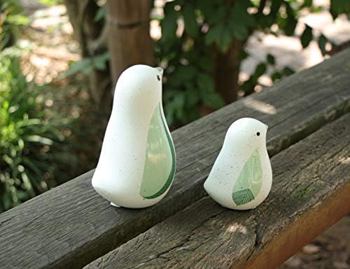 Unique Sitting Birds Figurines Set of 2