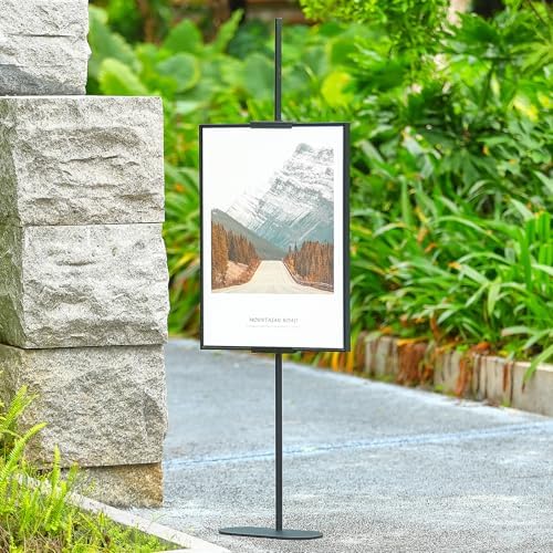 Ironlux Adjustable Easel Stand for Sign Display Black Metal Floor Easel for Art Frames up to 64