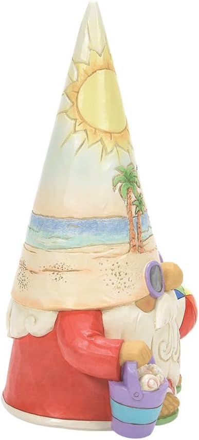 Heartwood Creek Coastal Gnome Figurine with Beachball and Sunset