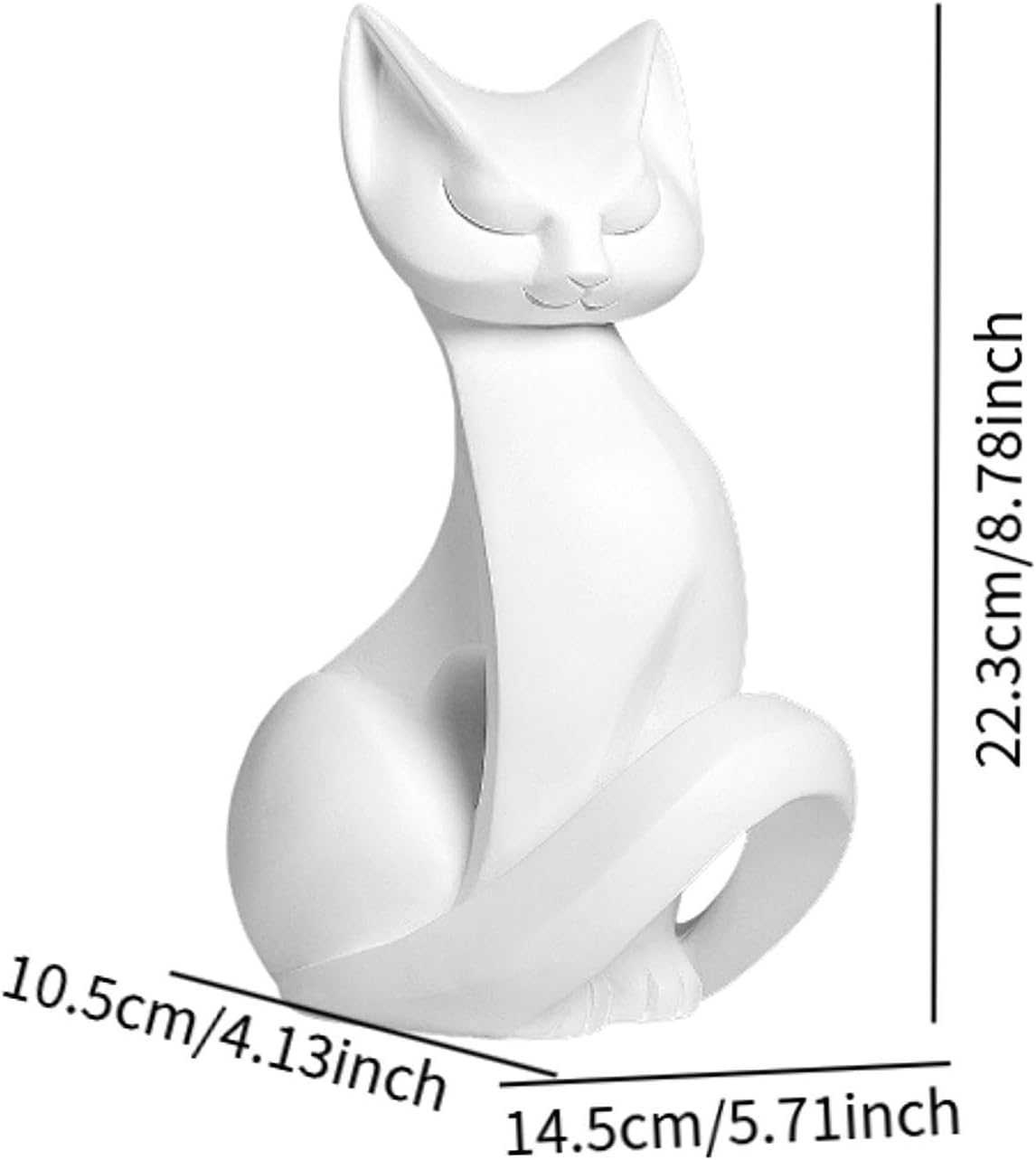 Cat Sculpture Resin Craft Figurine Decor for Home Office Bedroom