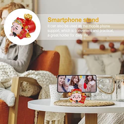 Chinese Style Resin Phone Holder Figurine for Home Office