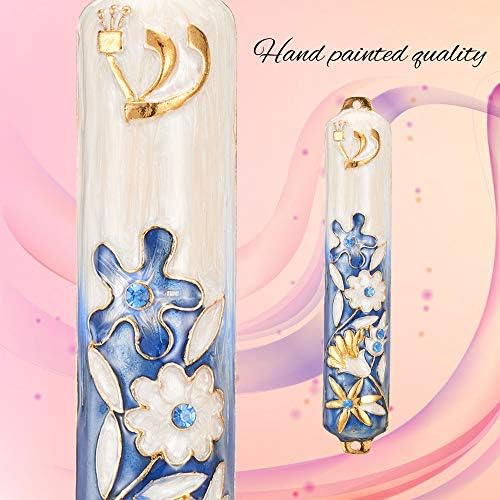 Matashi 55 Inch Hand Painted Mezuzah with Gold and Crystal Embellishments