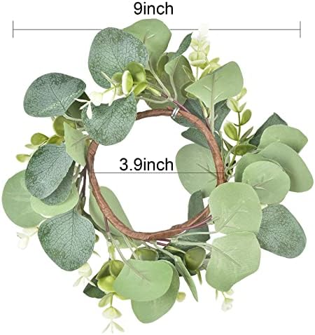 LSKYTOP 2 Pcs Eucalyptus Wreath for Kitchen Farmhouse Decor