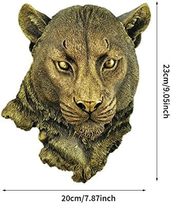 Leopard Head Wall Decor Durable Resin Sculpture for Home Living Room Bedroom Kitchen Decor