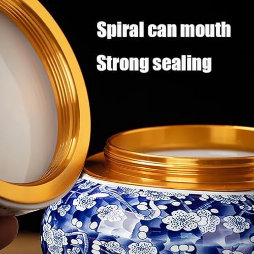 Ceramic Urn with Secure Lid and Beautiful Floral Design