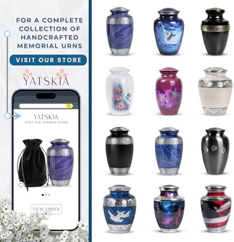 YATSKIA Peace Dove Ash Urn - Large Metal Decorative Memorial Cremation Urn for Mom Dad