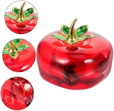 Zerodeko Crystal Fruit Desktop Ornament Elegant Strawberry Persimmon Sculpture for Home Decor